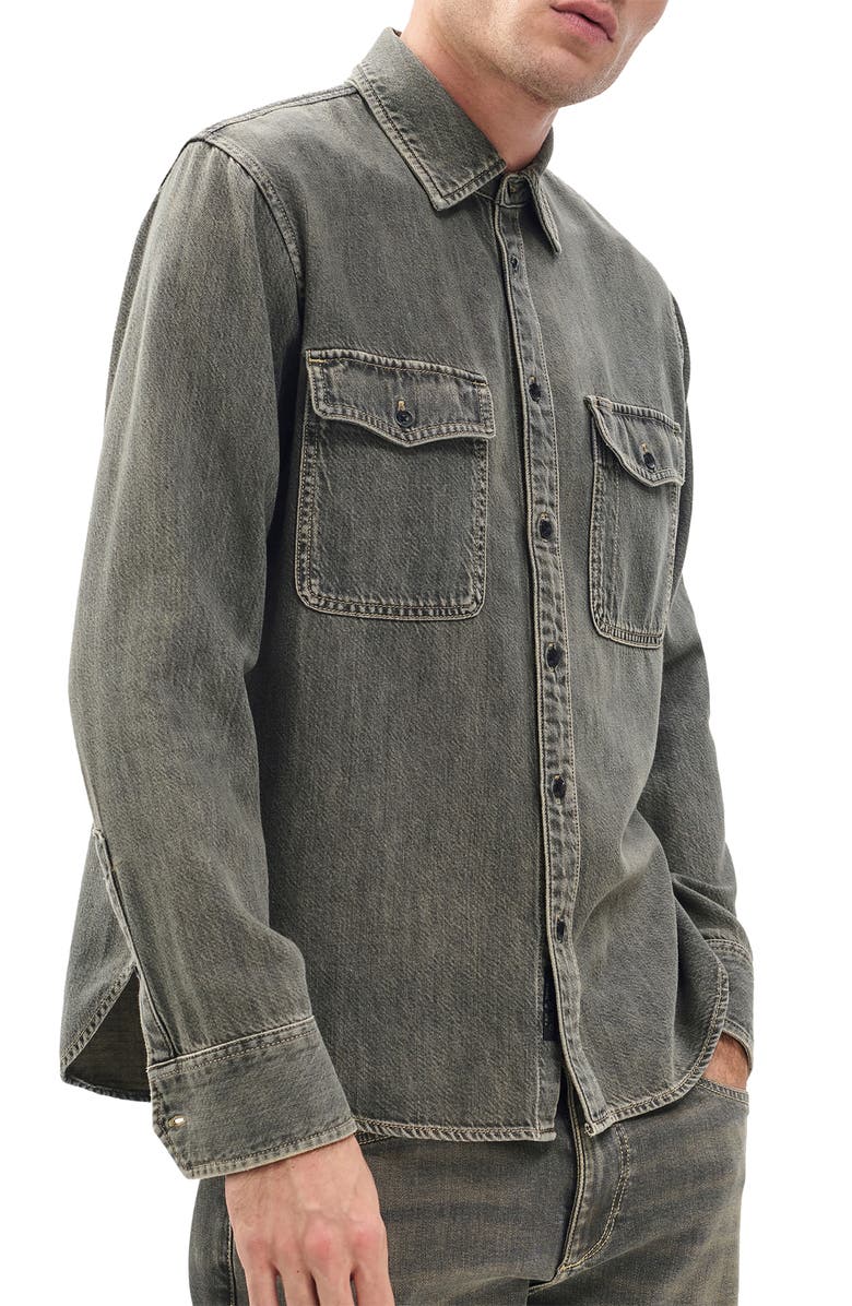 rag & bone Jack Denim Shirt, Alternate, color, Gryol
