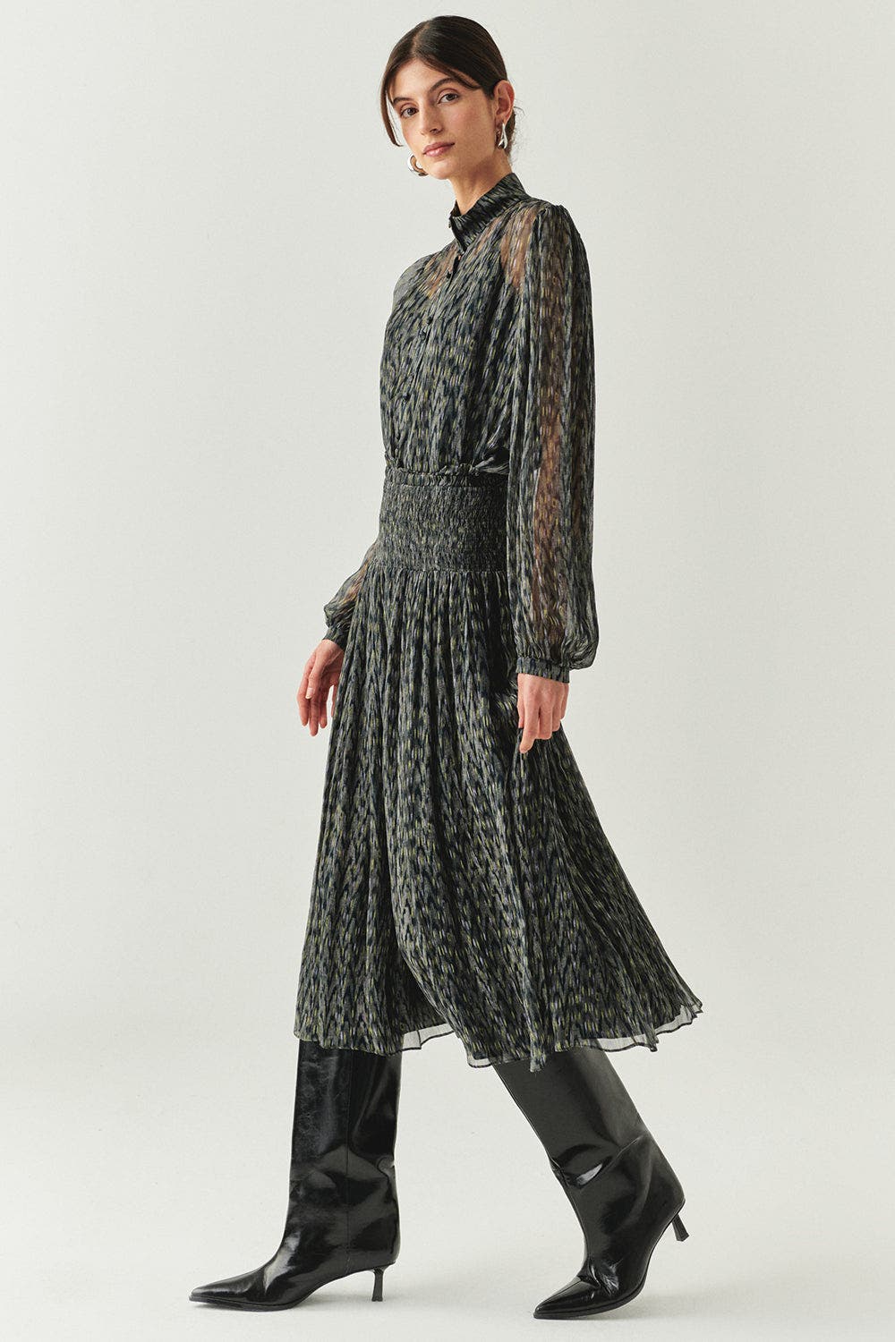 Vada Pleated Midi Skirt - image 2