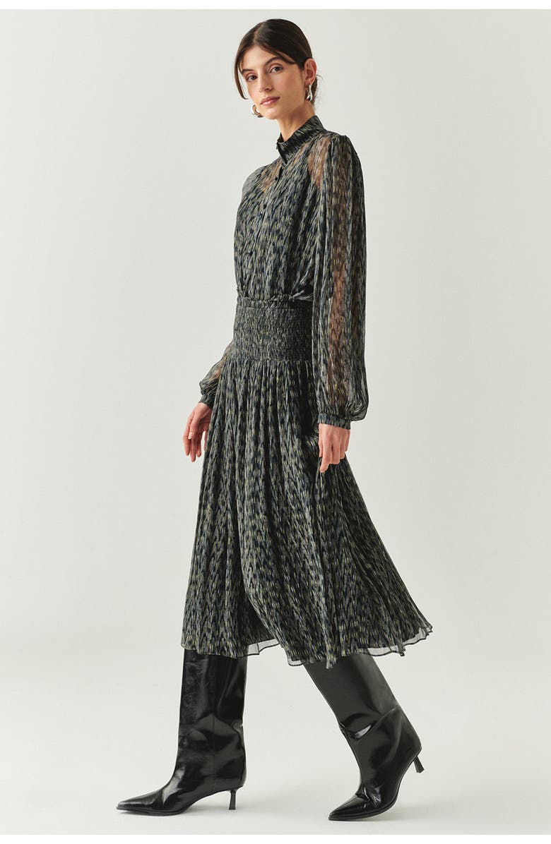 Exquise Vada Pleated Midi Skirt, Alternate, color, Black