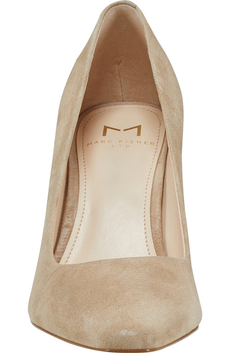 Marc Fisher LTD Yalina Pointed Toe Block Heel Pump, Alternate, color, Light Natural Suede