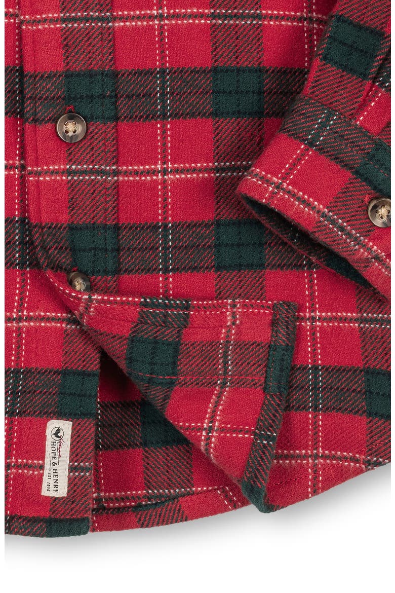 Kids' Organic Long Sleeve Flannel Button Down Shirt, Alternate, color, London Plaid