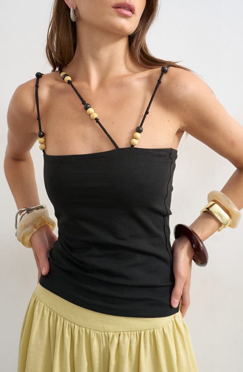 Beaded Strap Top