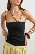 Topshop Beaded Strap Top