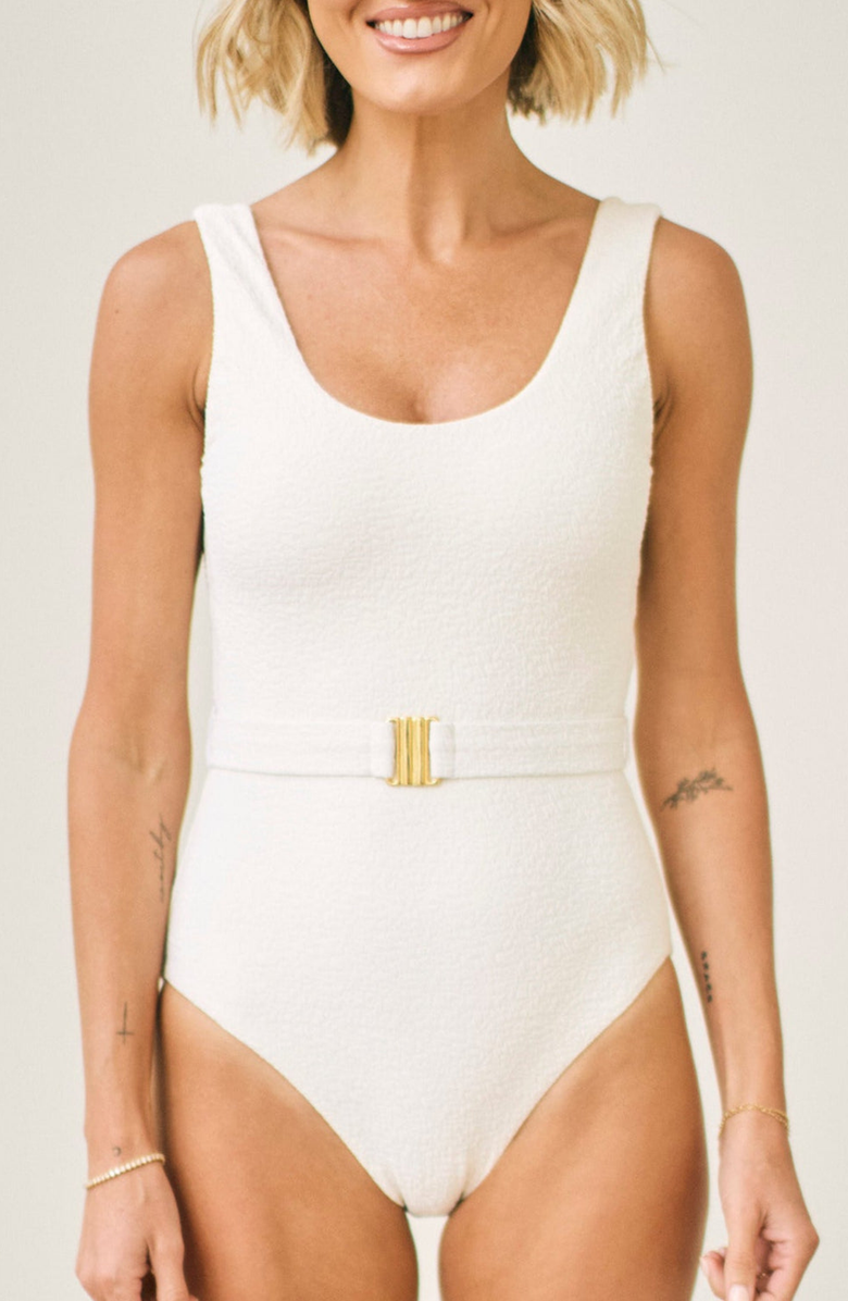 Hermoza Joan Belted One-Piece Swimsuit, Main, color, 