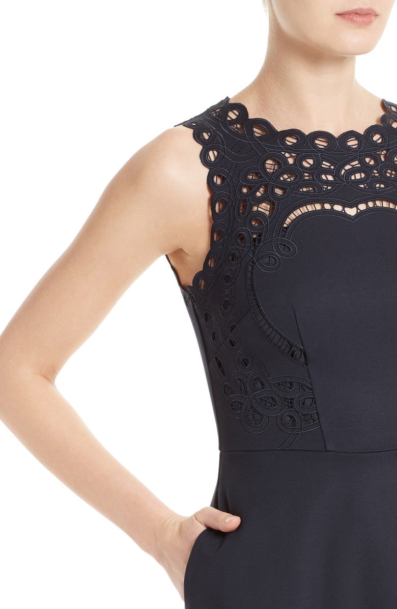 Ted Baker London Verony Eyelet Fit & Flare Dress, Alternate, color, 