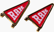 Nickel & Suede RAH Pennant Stud Earrings