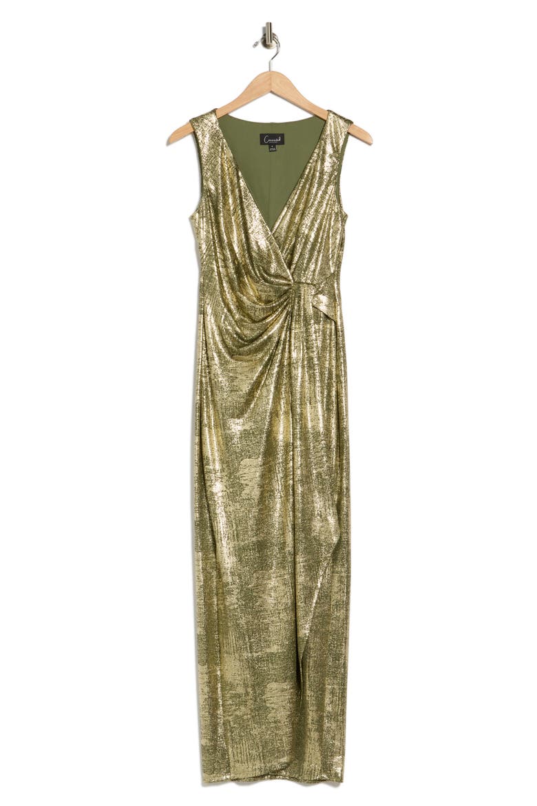 Foiled Jersey Dress, Alternate, color, OLIVE
