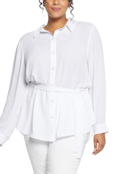 Belted Tunic Blouse (Plus Size)