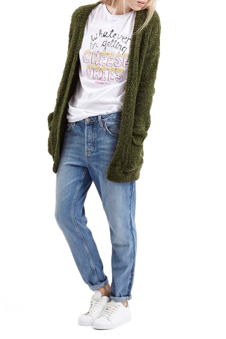 Bouclé Cardigan, Alternate, color, OLIVE