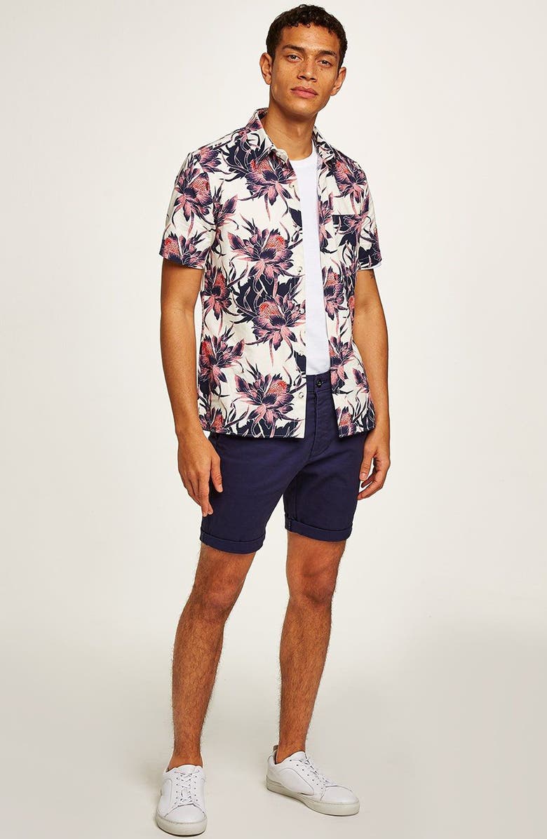 Topman Floral Print Shirt, Alternate, color, 