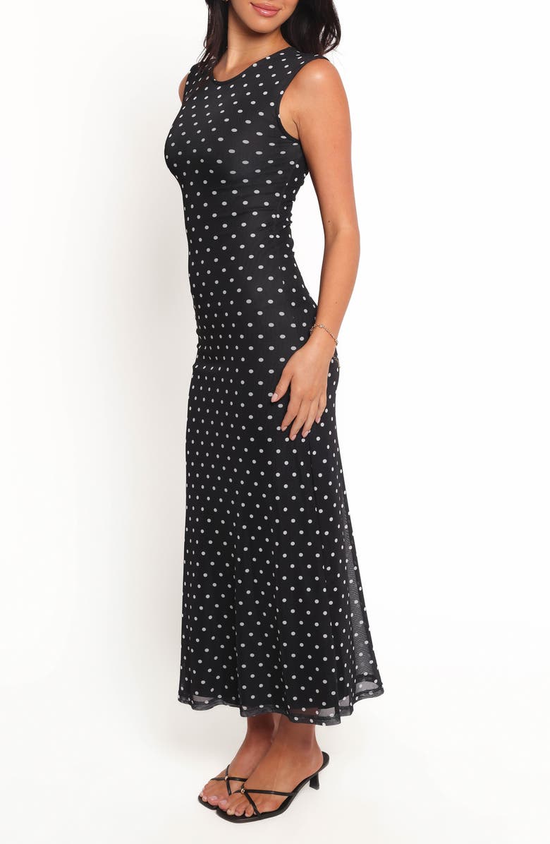 Petal & Pup Drea Print Sleeveless Maxi Dress, Alternate, color, Black Polka Dot