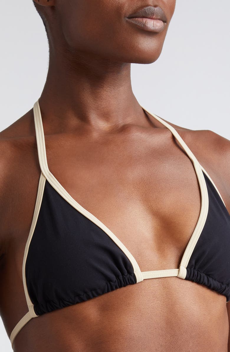 TOTEME Stripe Edge Triangle Bikini Top, Alternate, color, 