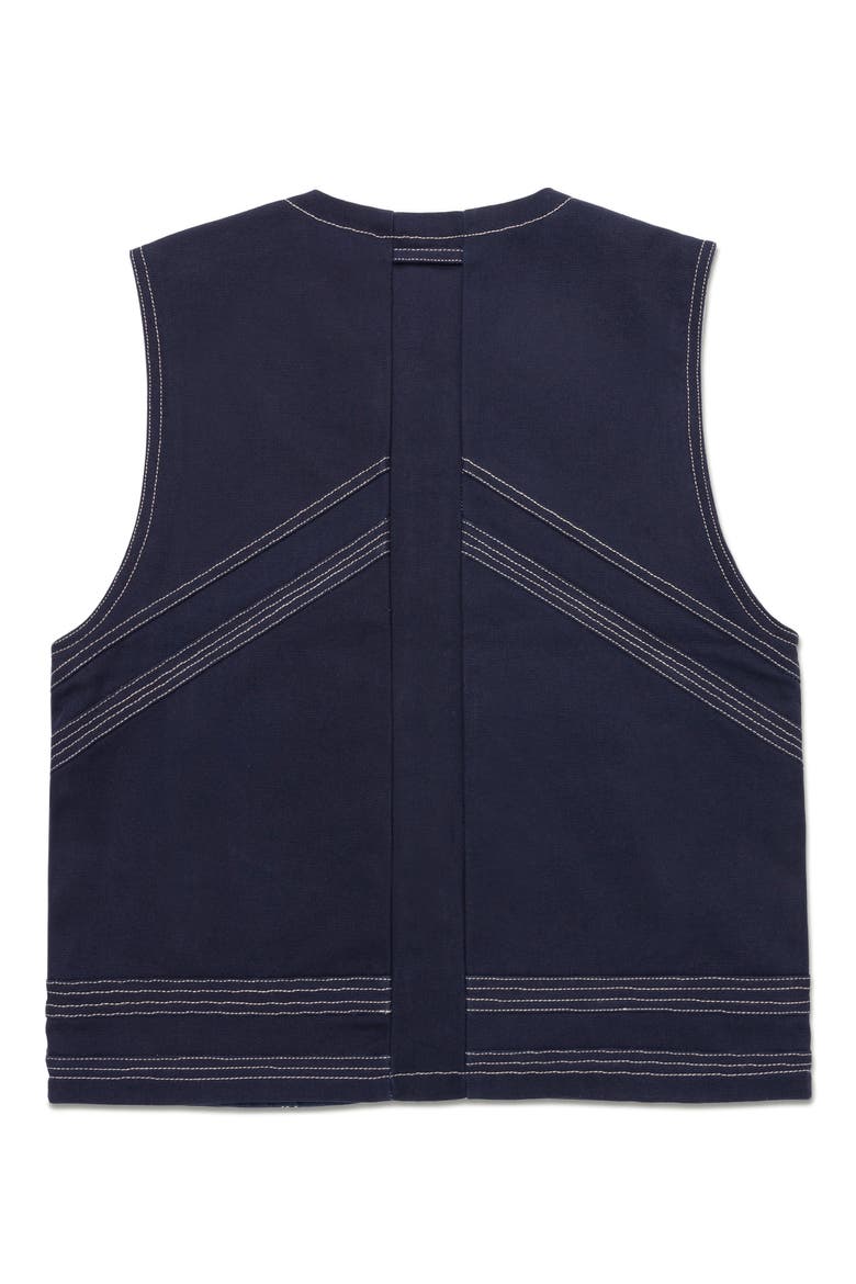 Logo Appliqué Cotton Canvas Riding Vest, Alternate, color, NAVY
