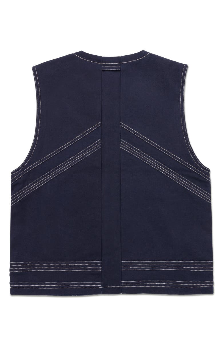 HONOR THE GIFT Logo Appliqué Cotton Canvas Riding Vest, Alternate, color, Navy