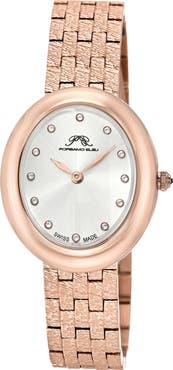 PORSAMO BLEU Women's Porsamo Bleu Angelica Oval Sunray Dial Stainless Steel Watch