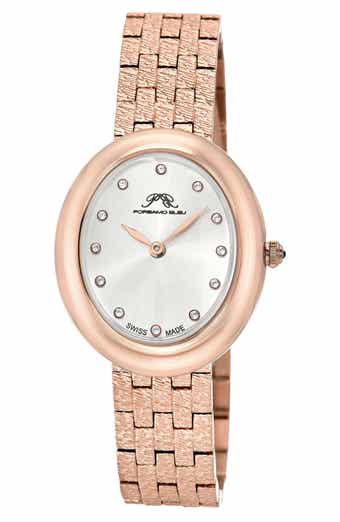 PORSAMO BLEU Women's Porsamo Bleu Angelica Oval Sunray Dial Stainless Steel Watch