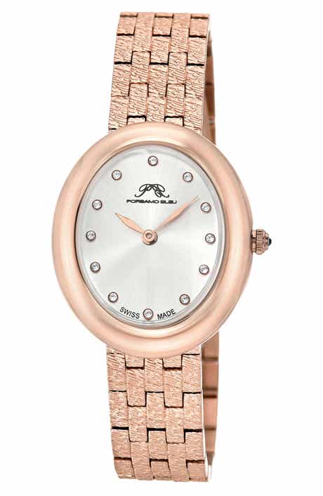 PORSAMO BLEU Women's Porsamo Bleu Angelica Oval Sunray Dial Stainless Steel Watch