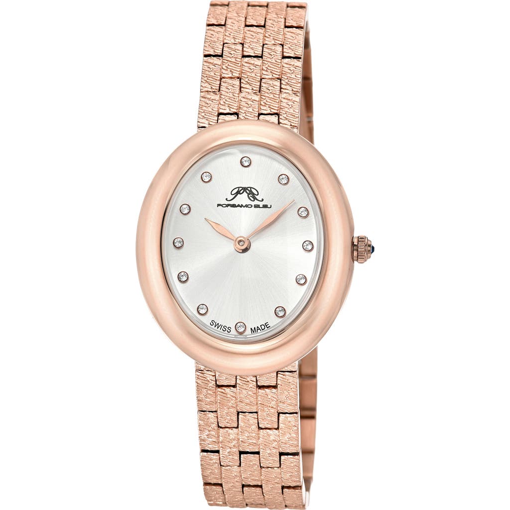 Porsamo Bleu Angelica Oval Diamond Bracelet Watch, 30mm X 35mm