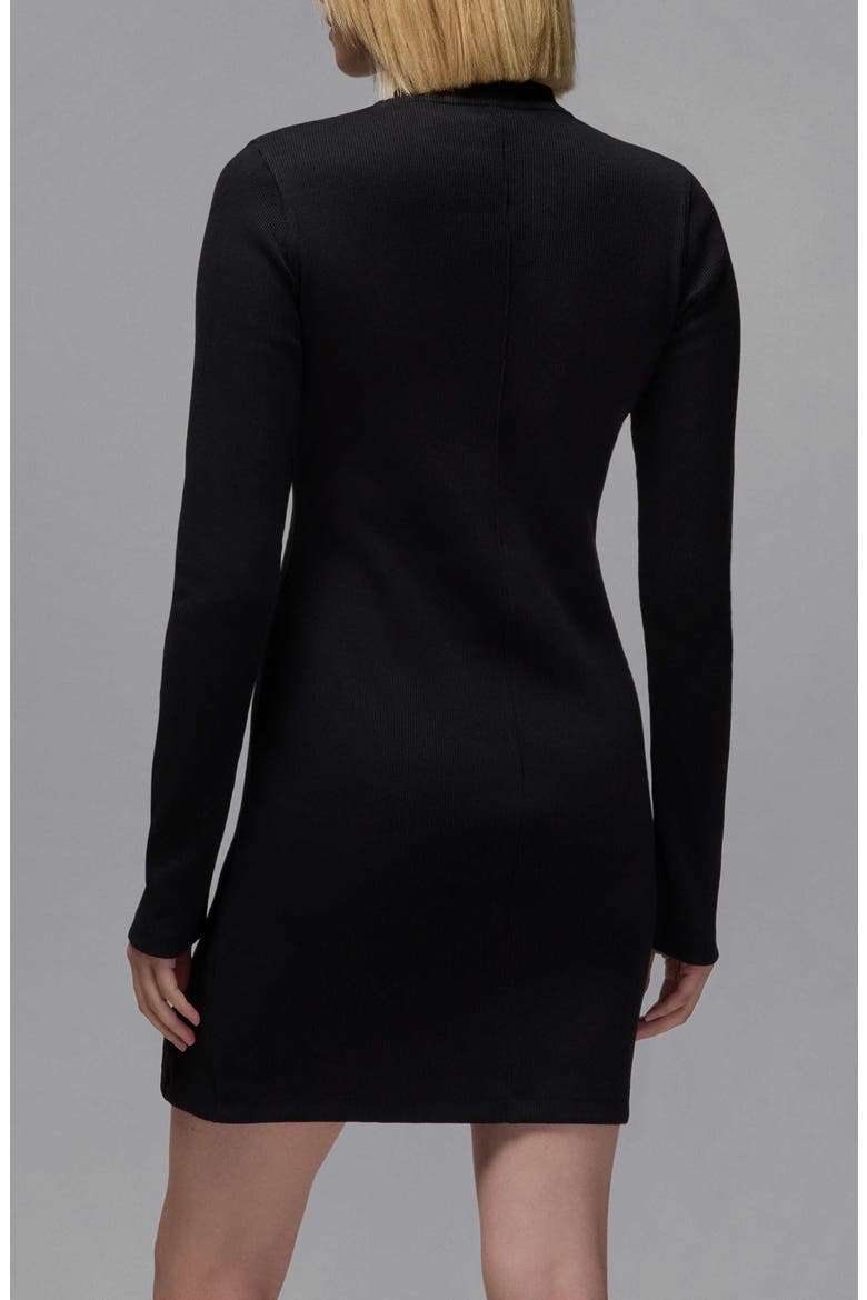 Long Sleeve Knit Minidress, Alternate, color, BLACK/ WHITE