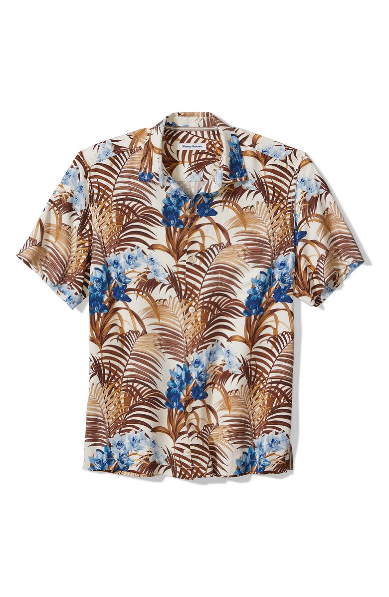 Tommy Bahama Garden of Hope & Courage Regular Fit Short Sleeve Silk Button-Up Shirt, Main, color,