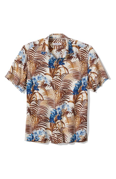 Garden of Hope & Courage Regular Fit Short Sleeve Silk Button-Up Shirt