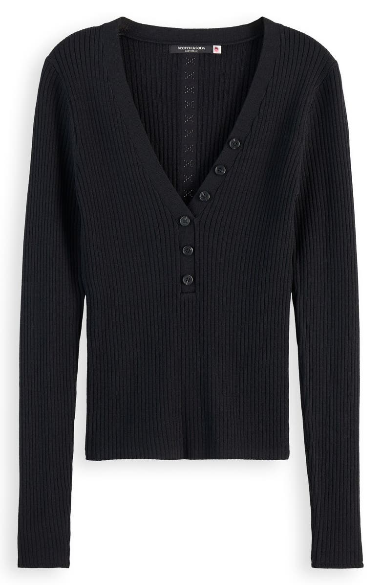 Scotch & Soda Rib Henley Sweater, Alternate, color,