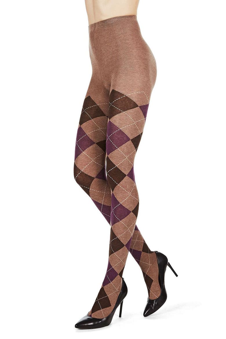 Argyle Sweater Tights, Alternate, color, TAUPE HEATHER