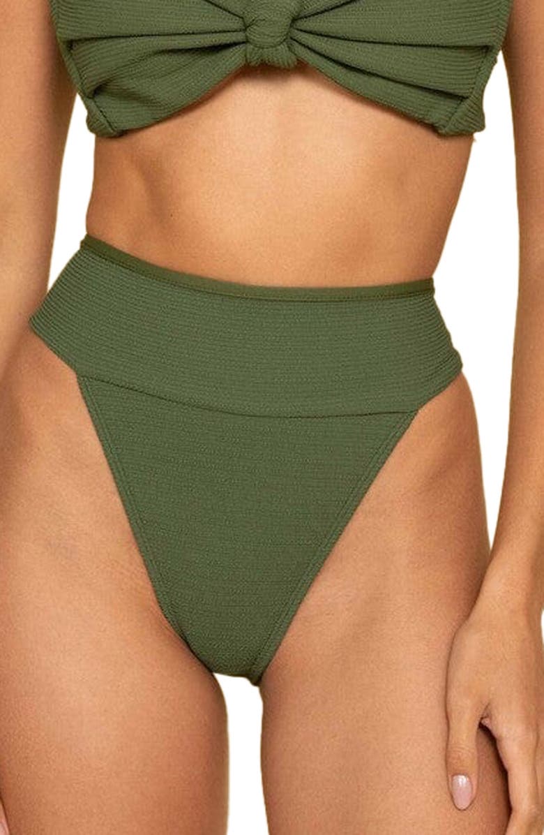 MONTCE Tamarindo Bikini Bottoms, Main, color, Olive Micro Scrunch