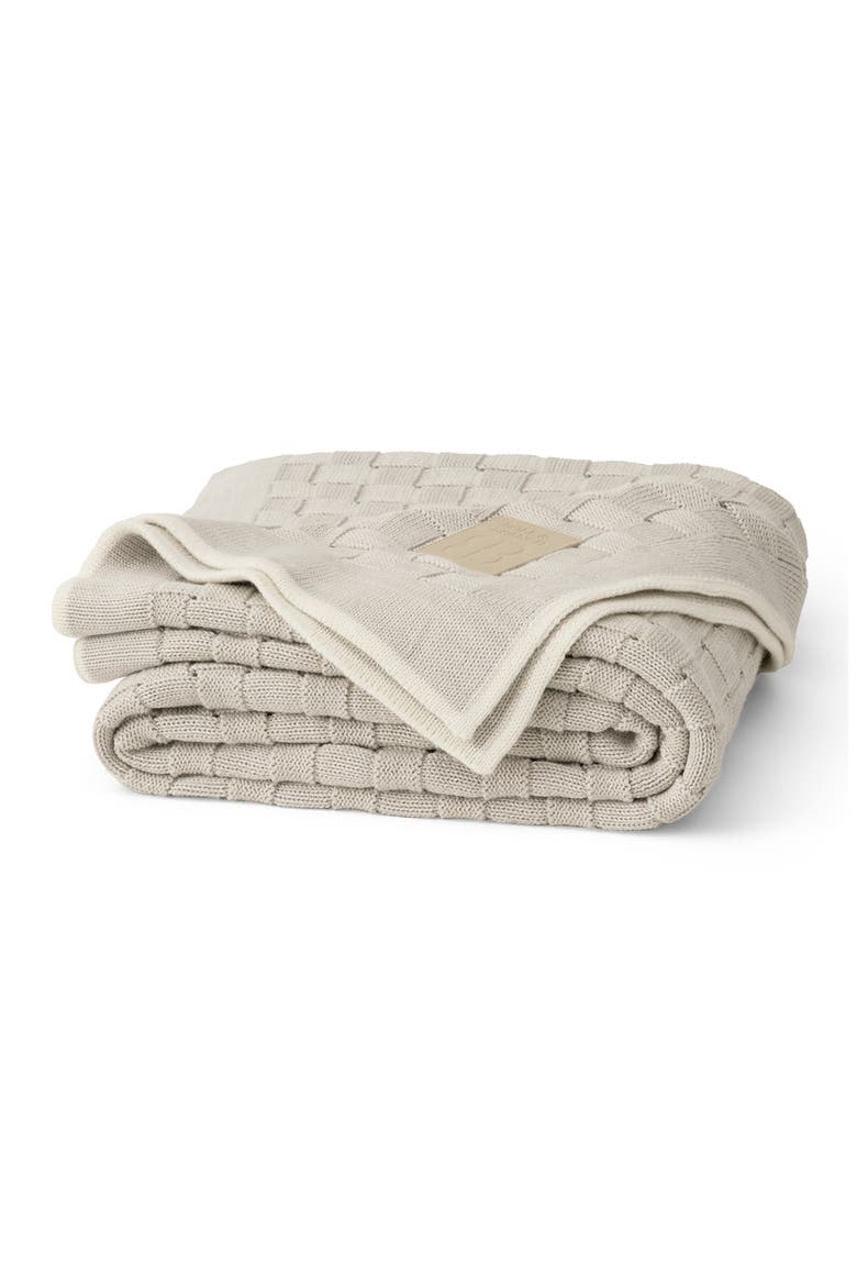 Basket Weave Oversize Lumbar Pillow Cover & Insert, Main, color, HEATHERED PEWTER/ CREAM
