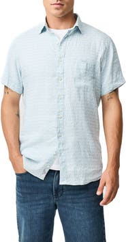 Rodd & Gunn Glenene Sports Fit Microprint Short Sleeve Linen Button-Up Shirt