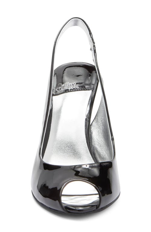 Shop Jeffrey Campbell Charis Open Toe In Black Patent Silver