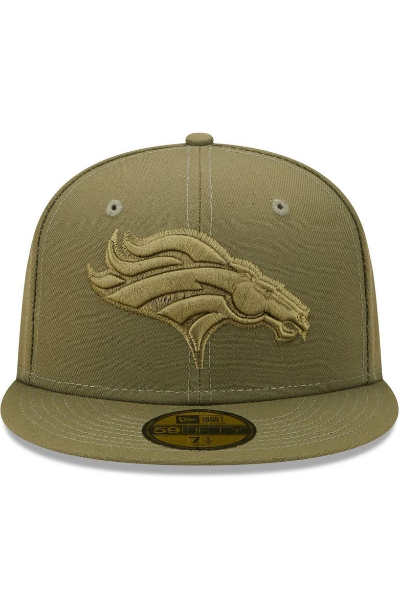 New Era Men's New Era Olive Denver Broncos Color Pack 59FIFTY Fitted Hat, Alternate, color,
