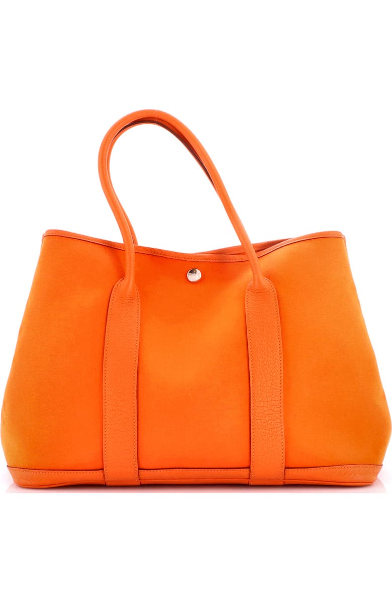 Pre-Owned Hermes Garden Party Tote Toile and Leather 36, Alternate, color, Orange H