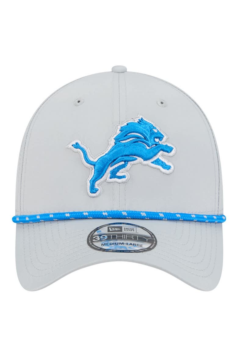 Men's New Era Blue Detroit Lions Perforated 39THIRTY Flex Hat, Alternate, color, Gray