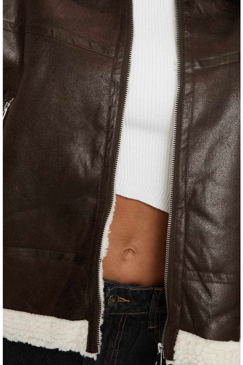 Solara Faux Shearling Jacket, Alternate, color, BROWN