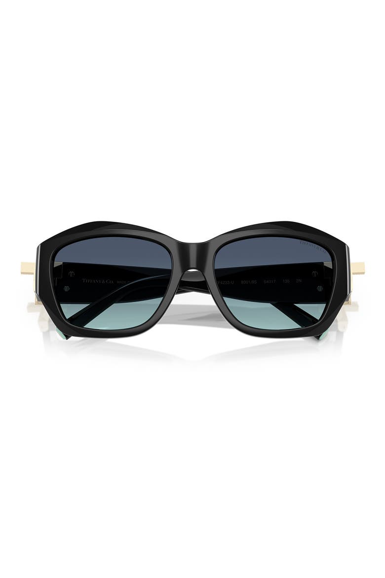 54mm Gradient Pillow Sunglasses, Alternate, color, BLACK / AZURE GRADIENT BLUE