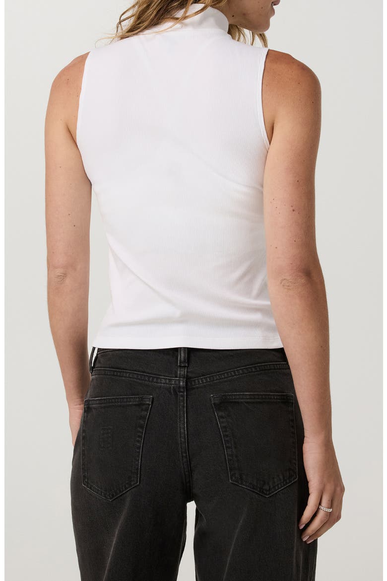 Cottony Rib Mock Neck Tank, Alternate, color, WHITE