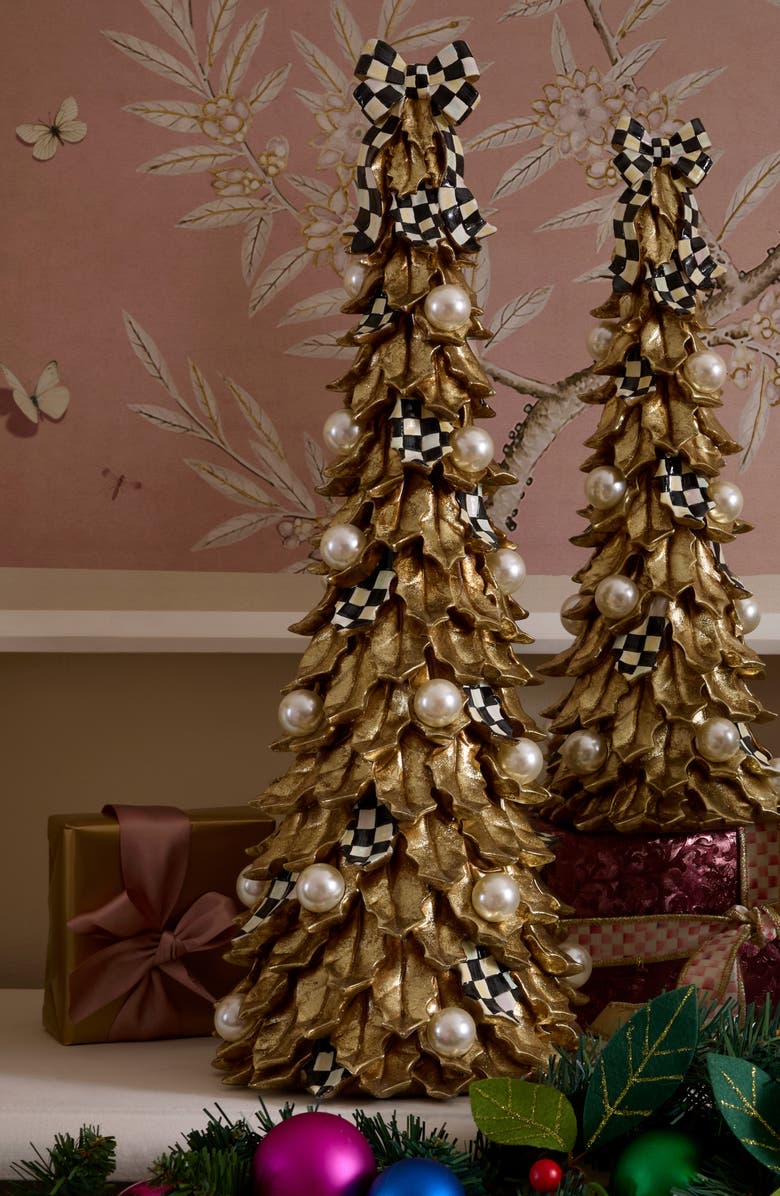 MACKENZIE CHILDS Courtly Noel Handmade Tall Faux Pearl Tree Figurine, Alternate, color,