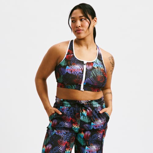 Tomboyx Racerback Zip Compression Bikini Top In Multi