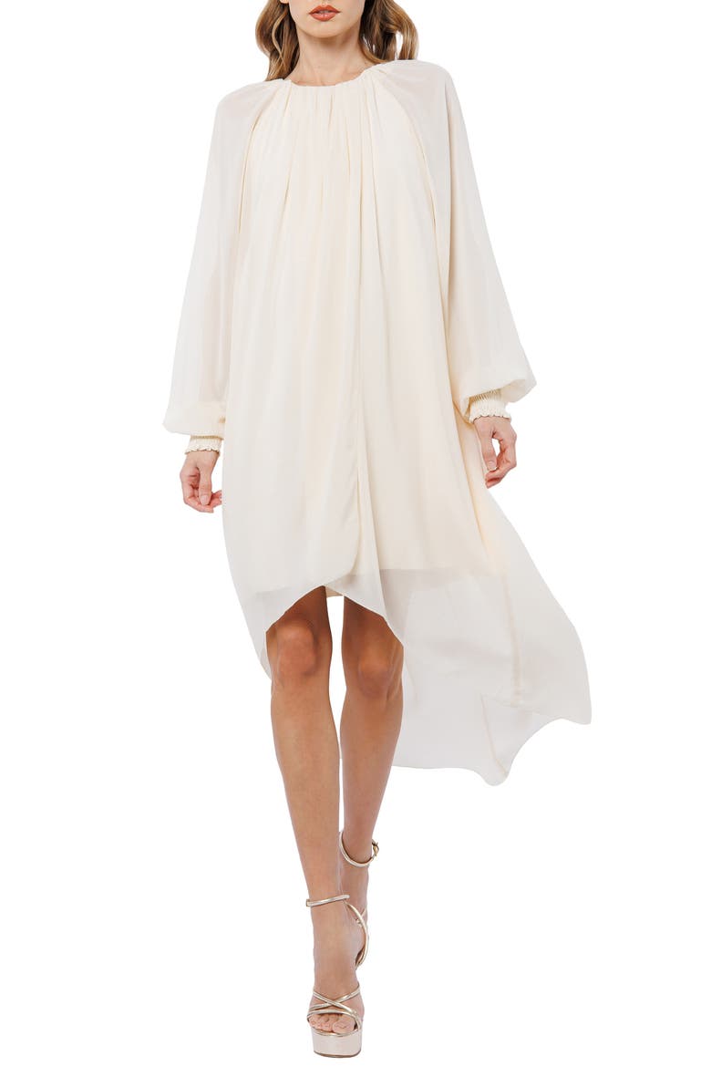 Joni Long Sleeve High-Low Dress, Main, color, CREAM