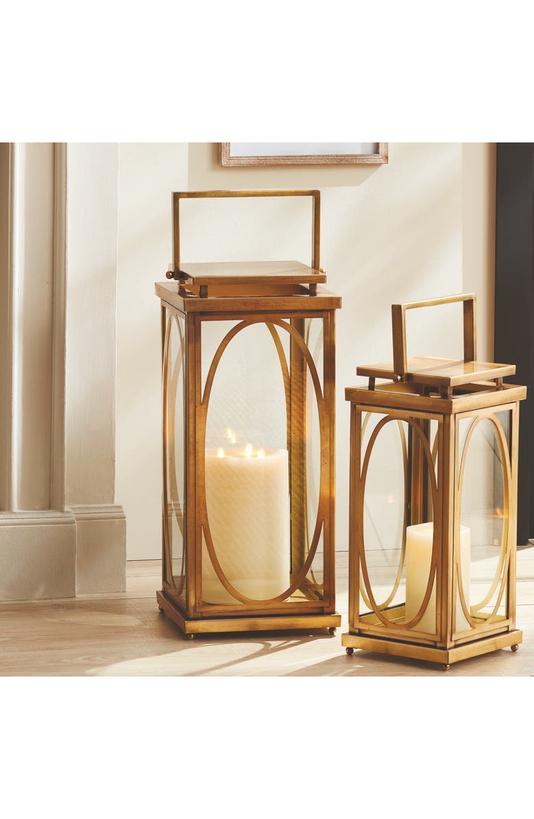 Napa Home & Garden Jace Lantern Candle Holder Large, Alternate, color, Gold