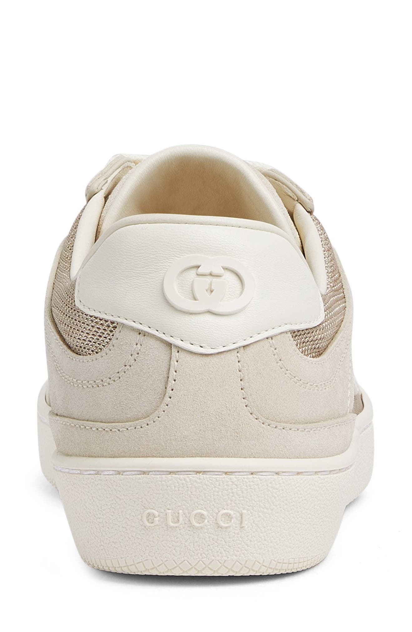 Gucci G75 GG Suede & Knit Low Top Sneaker, Alternate, color, Sand