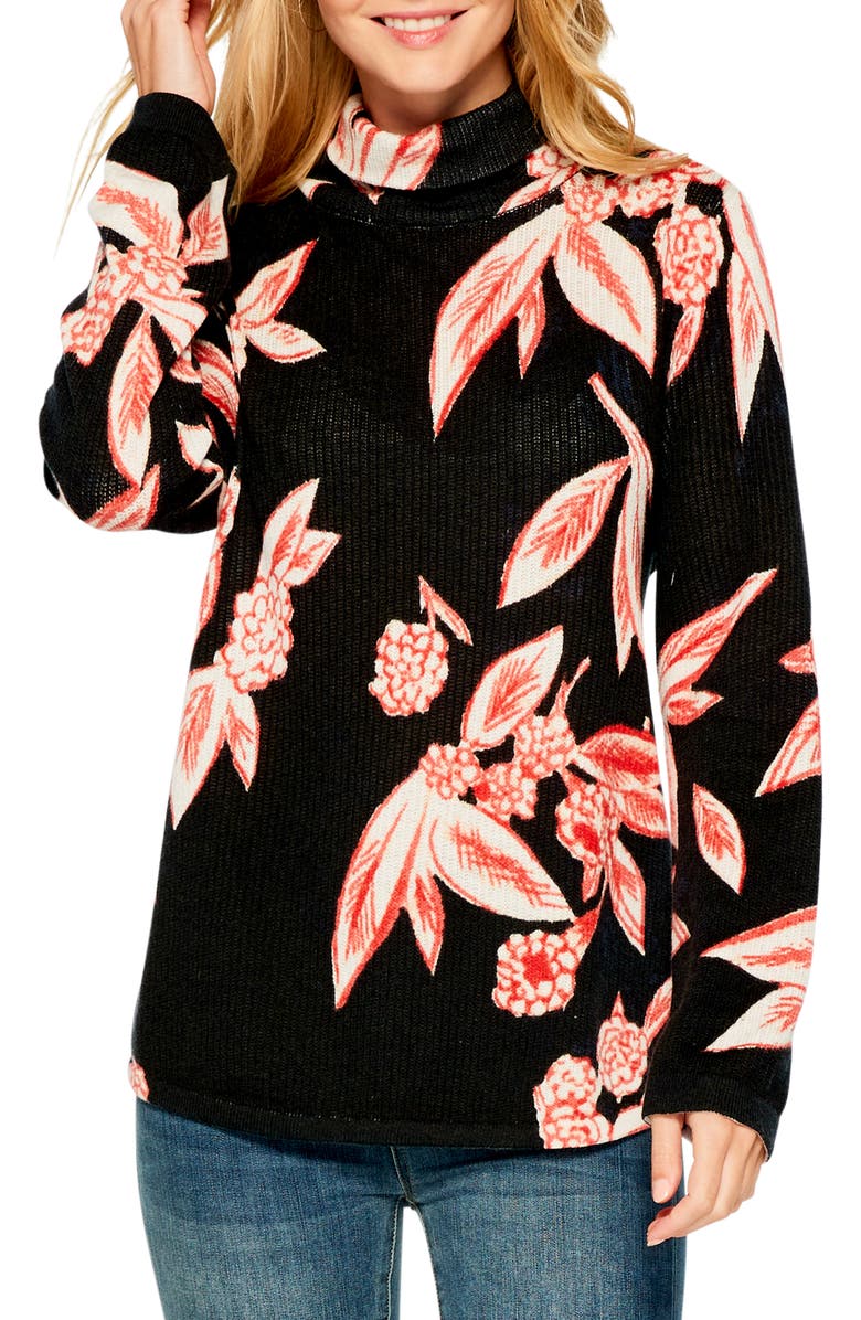 NIC+ZOE Blooming Tundra Turtleneck Sweater, Main, color, 