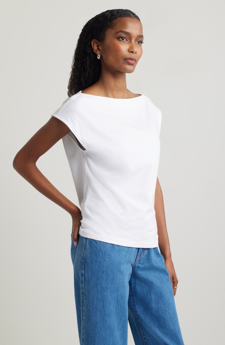 Nordstrom Pima Cotton Boat Neck T-Shirt, Alternate, color, White