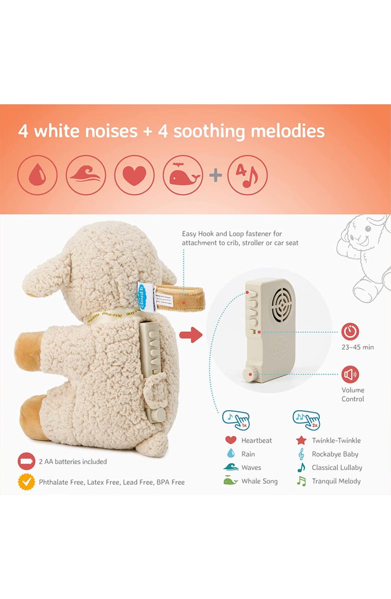 Cloud B Sleep Sheep - Plush Toy & Baby Sleep Sound Soother, Alternate, color, Beige