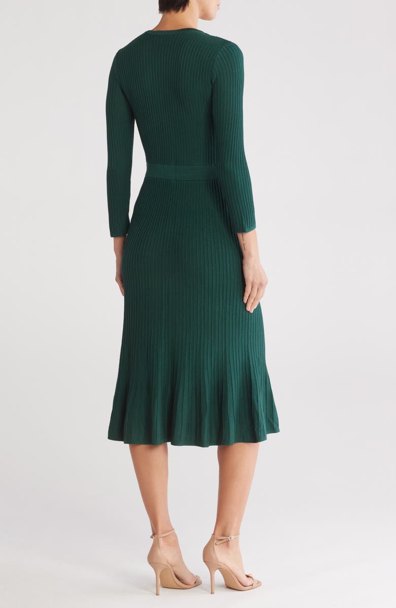SANDRA DARREN Ribbed Sweater Dress, Alternate, color, Hunter