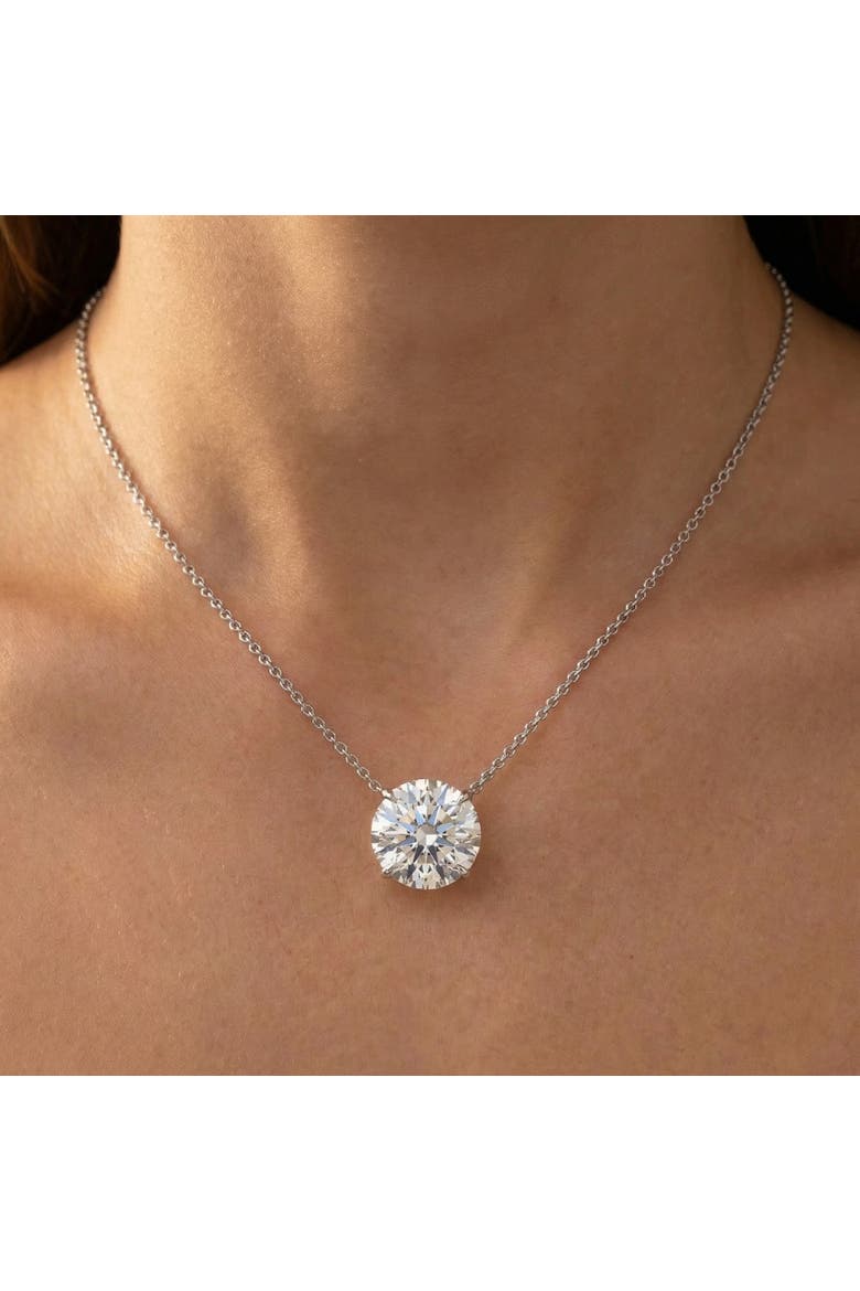 Certified 3Ct  Diamond Solitaire Pendant 14k Gold 18" Necklace Lab Grown, Alternate, color, Yellow Gold