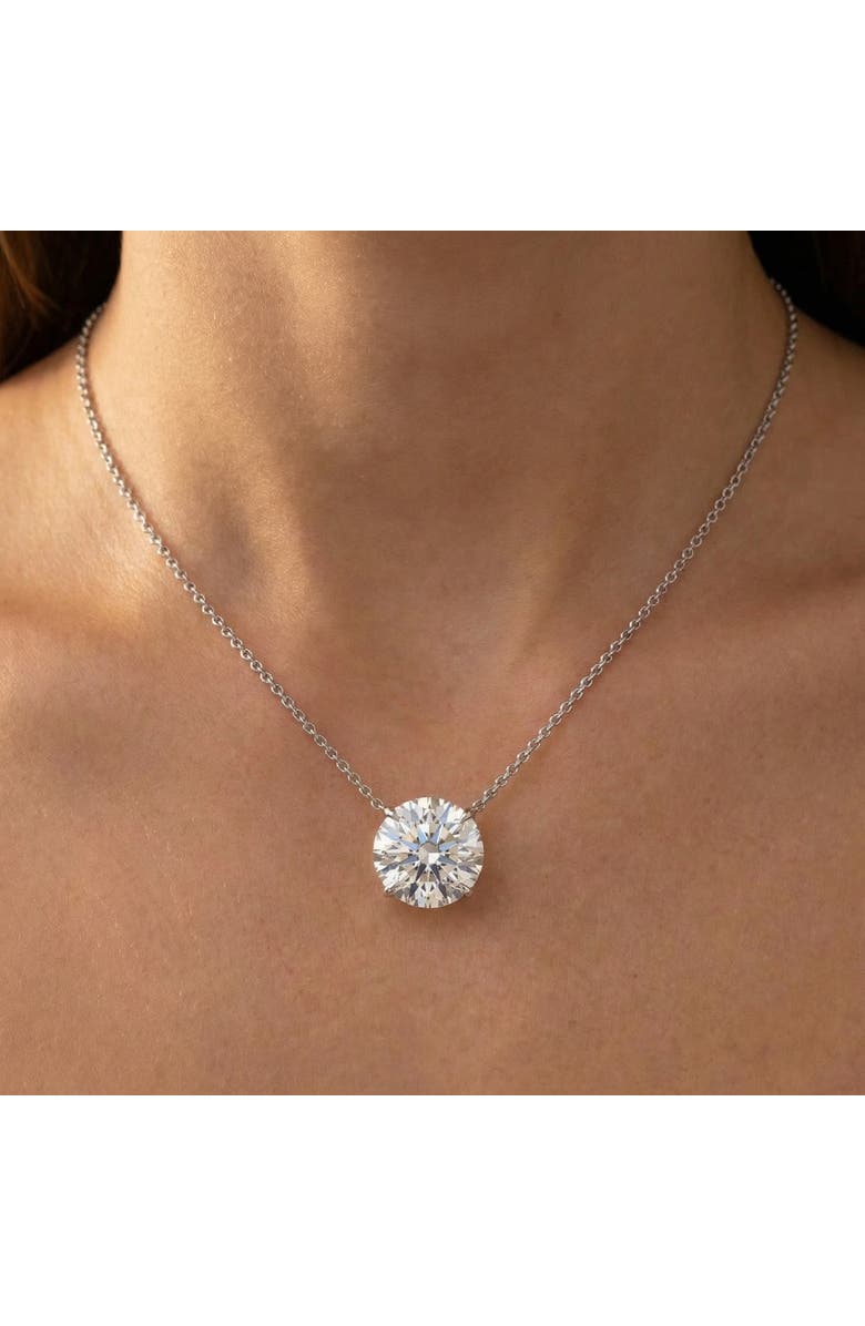 Bliss Diamond Certified 3Ct Floating Diamond Solitaire Pendant 14k Gold 18" Necklace Lab Grown, Alternate, color, White Gold