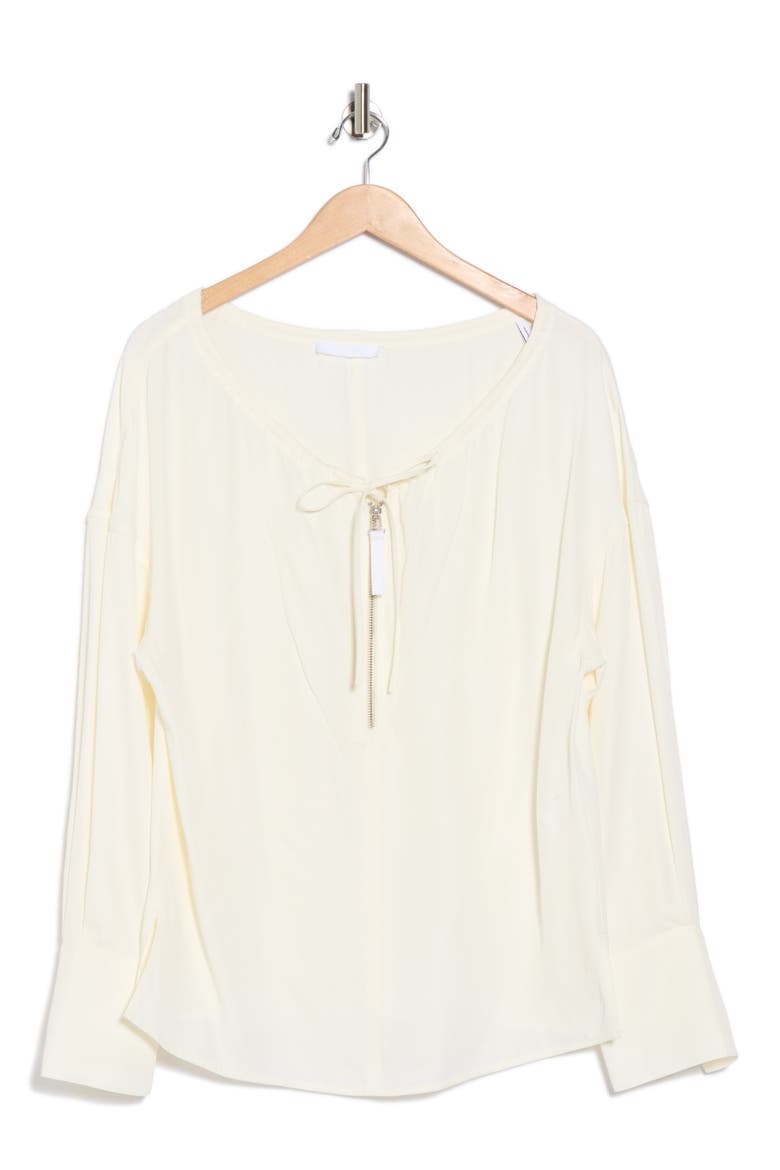 Reversible Long Sleeve Drawstring Top, Alternate, color, IVORY