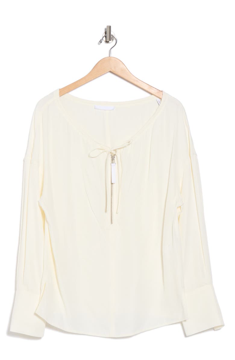 Helmut Lang Reversible Long Sleeve Drawstring Top, Alternate, color, Ivory